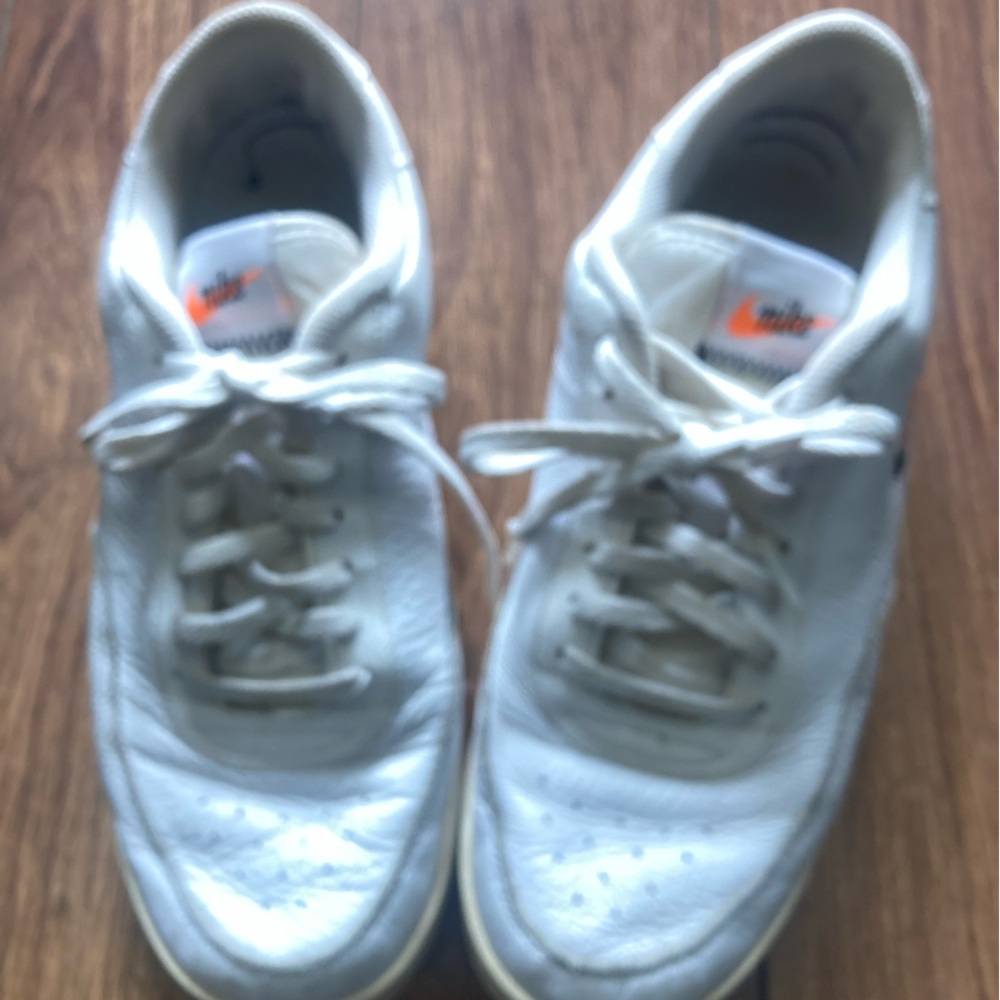 Nike Off-White Sneakers with Orange Accents